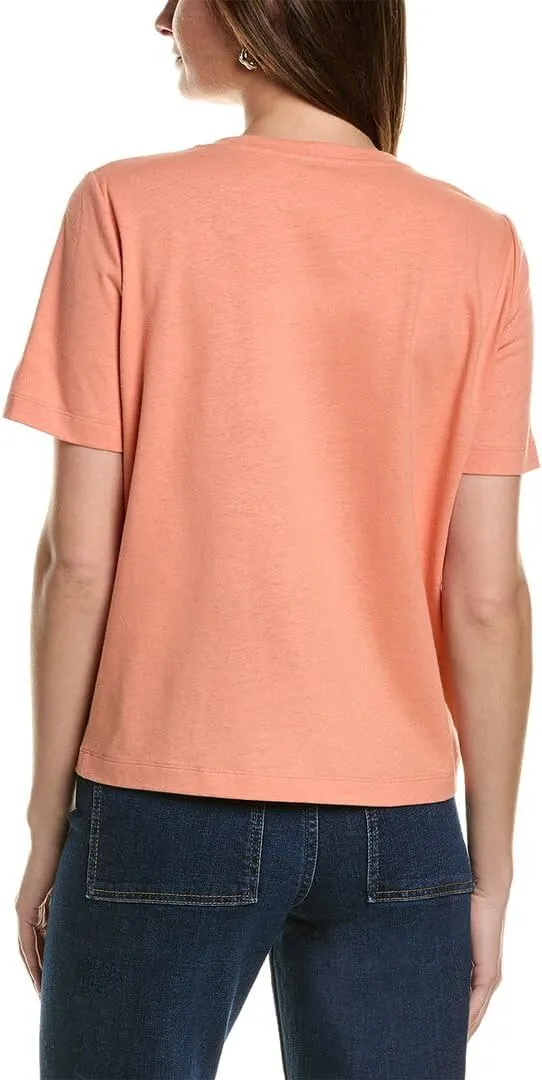 Lafayette 148 New York James V-Neck Linen-Blend T-Shirt
