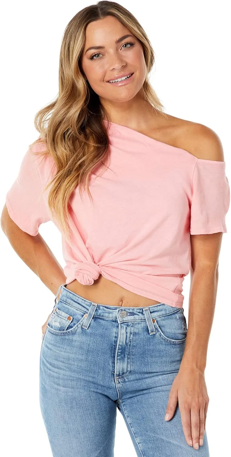 LAmade Sylvie Off-The-Shoulder Tee in Cotton Linen Jersey