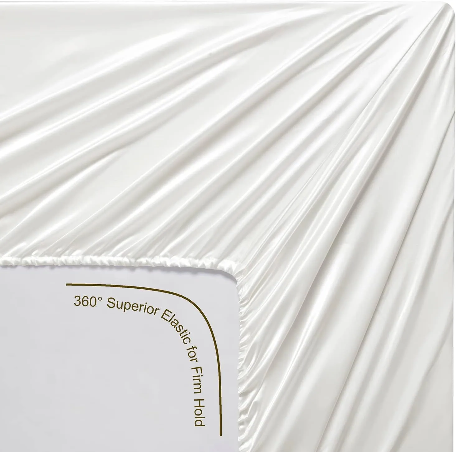 Lanest Housing Silk Satin Sheets, Full Size Satn Bed Sheet Set with Deep Pockets, Cooling Soft and Hypoallergenic Satin Sheets Full - Ivory