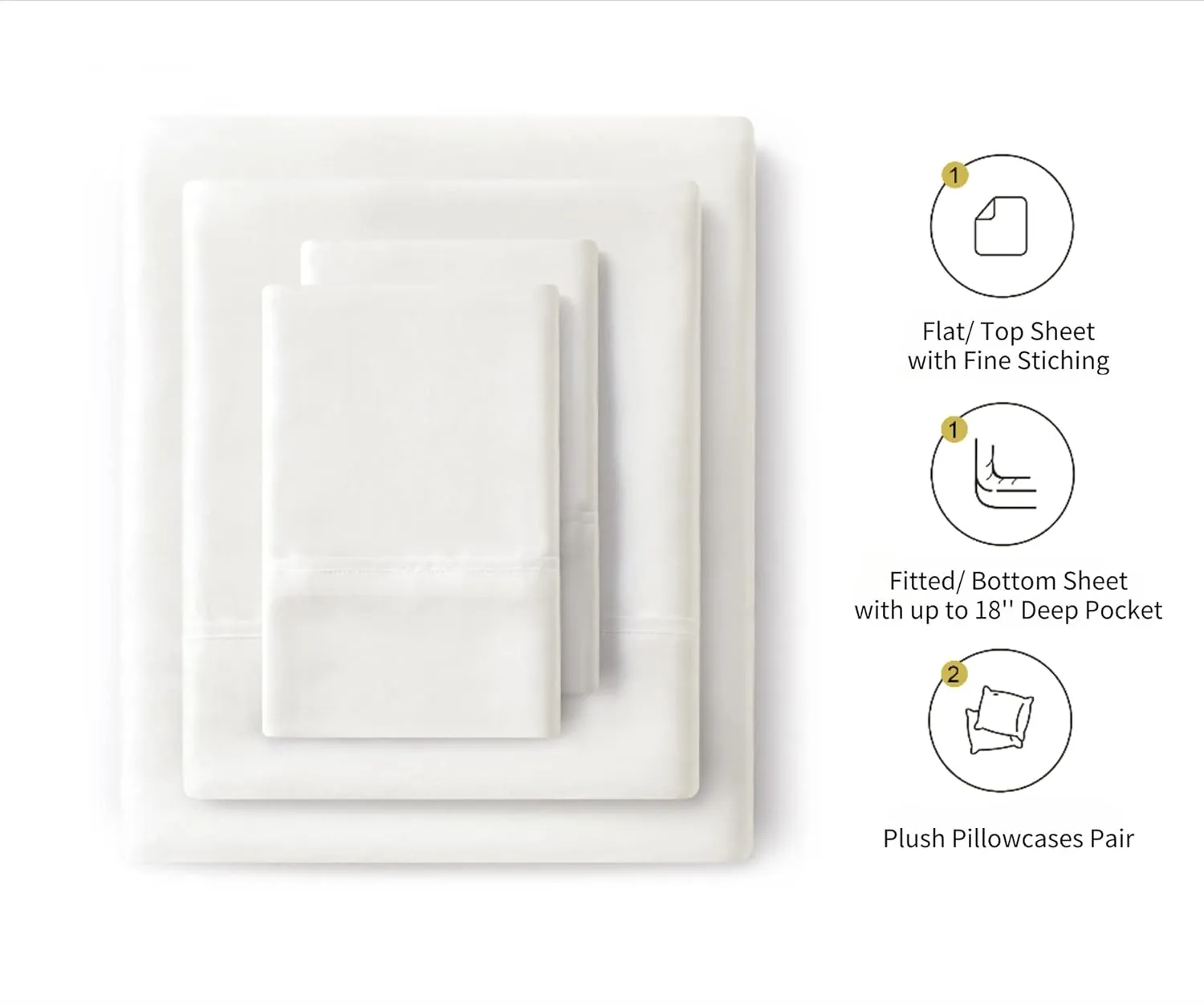 Lanest Housing Silk Satin Sheets, Full Size Satn Bed Sheet Set with Deep Pockets, Cooling Soft and Hypoallergenic Satin Sheets Full - Ivory