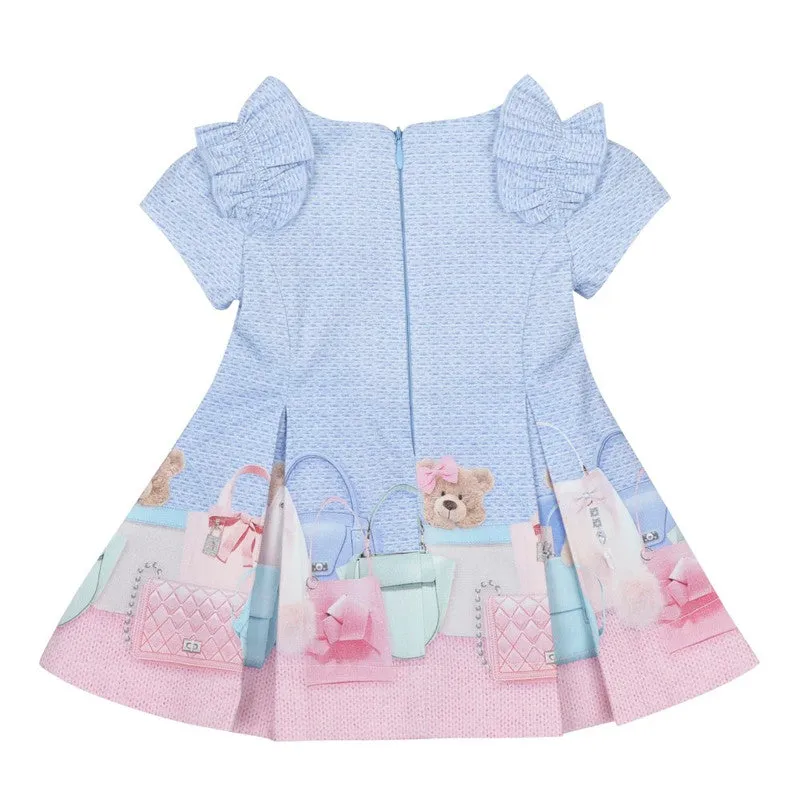 Lapin House Blue & Pink Bag Print Dress