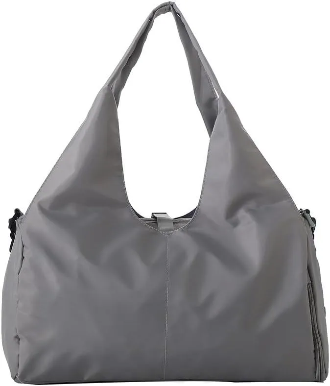 Large Gym Bag with Yoga Mat Buckle,Travel Duffle Bag，Waterproof Weekender Bag, Carry On Tote Bags for Women Grey