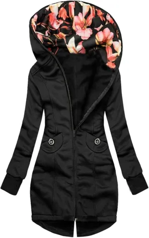 LCMTWX Women's Casual Hoodies Long Sleeve Jacket Floral Women Print Fashion Pocket Women's Coat Loose Sweatshirt with Fall Sw