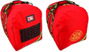 Lightning X Products Deluxe Fireman Firefighter Boot-Style Turnout Step In Bunker Gear Bag - Red