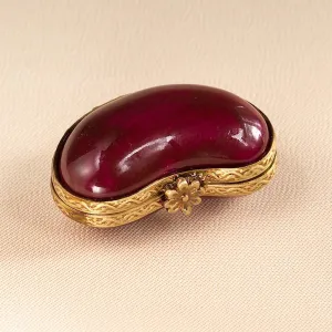 Limoges Small French Hand Painted Red Bean Box