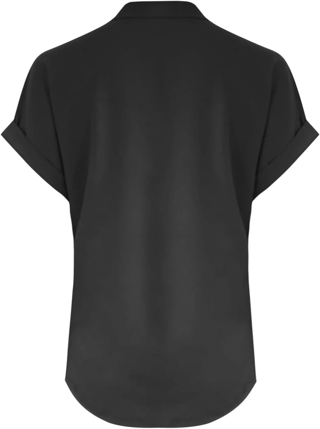 Linen Shirts for Women Button Up Shirt Short Sleeve Tops Roll Up Loose Fit T Shirts V-Neck Summer Casual Work Blouse