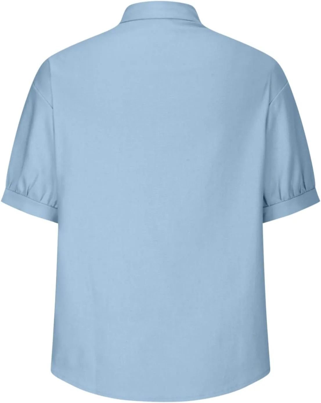 Linen Shirts for Women Casual Half Sleeve High Neck Blouses Casual Cotton Linen Lightweight Summer Boho Tops