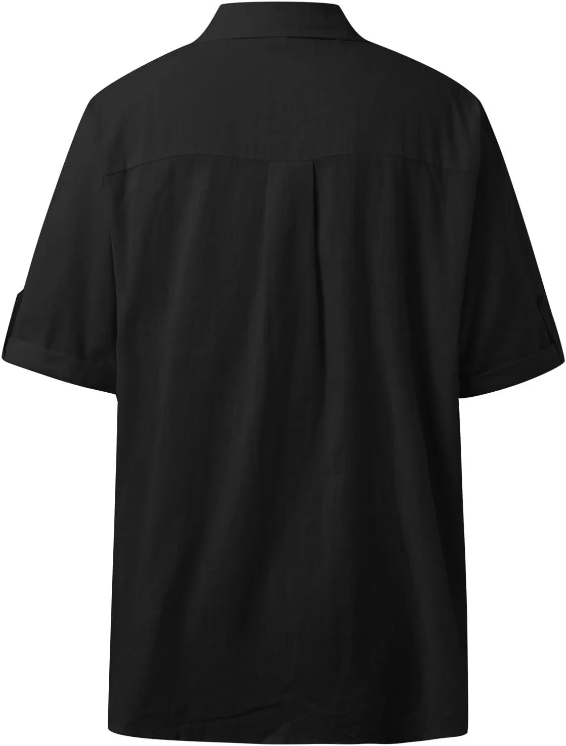 Linen Shirts for Women, Linen Button Down Shirt Women Short Sleeve Summer Trendy Tops Work Beach Collared Blouses