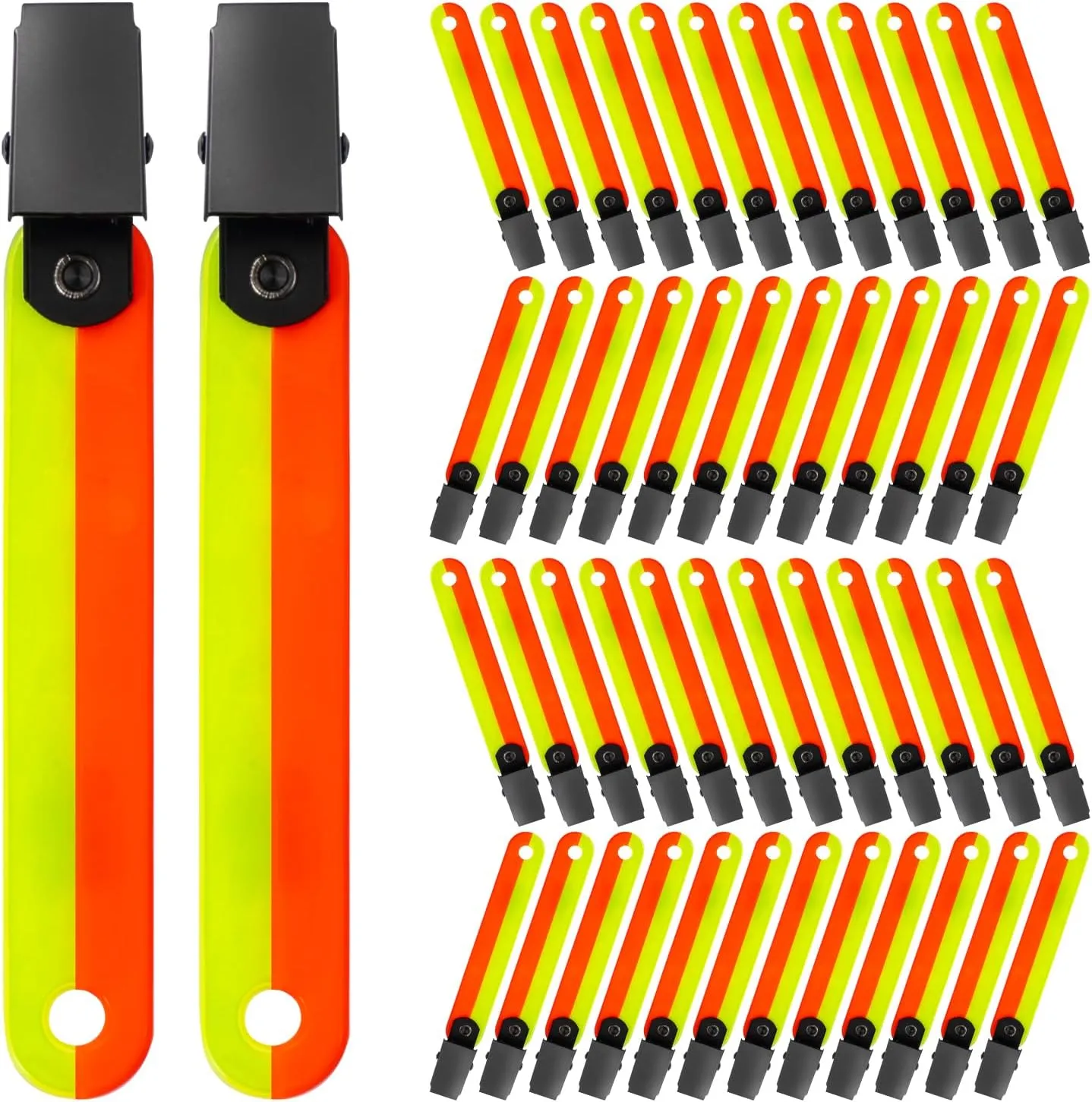 Little World 48 Pack High Visibility Trail Markers with Clips Tree Tacks Trail Marking Hunting Reflector 4In Trail Markers for Tree Stand Hiking Hunting Outdoor Camping