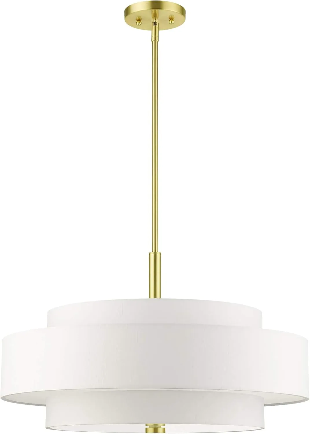 Livex Lighting 50875-12 Meridian 5 Light Chandelier, Satin Brass, 24 x 24 x 53