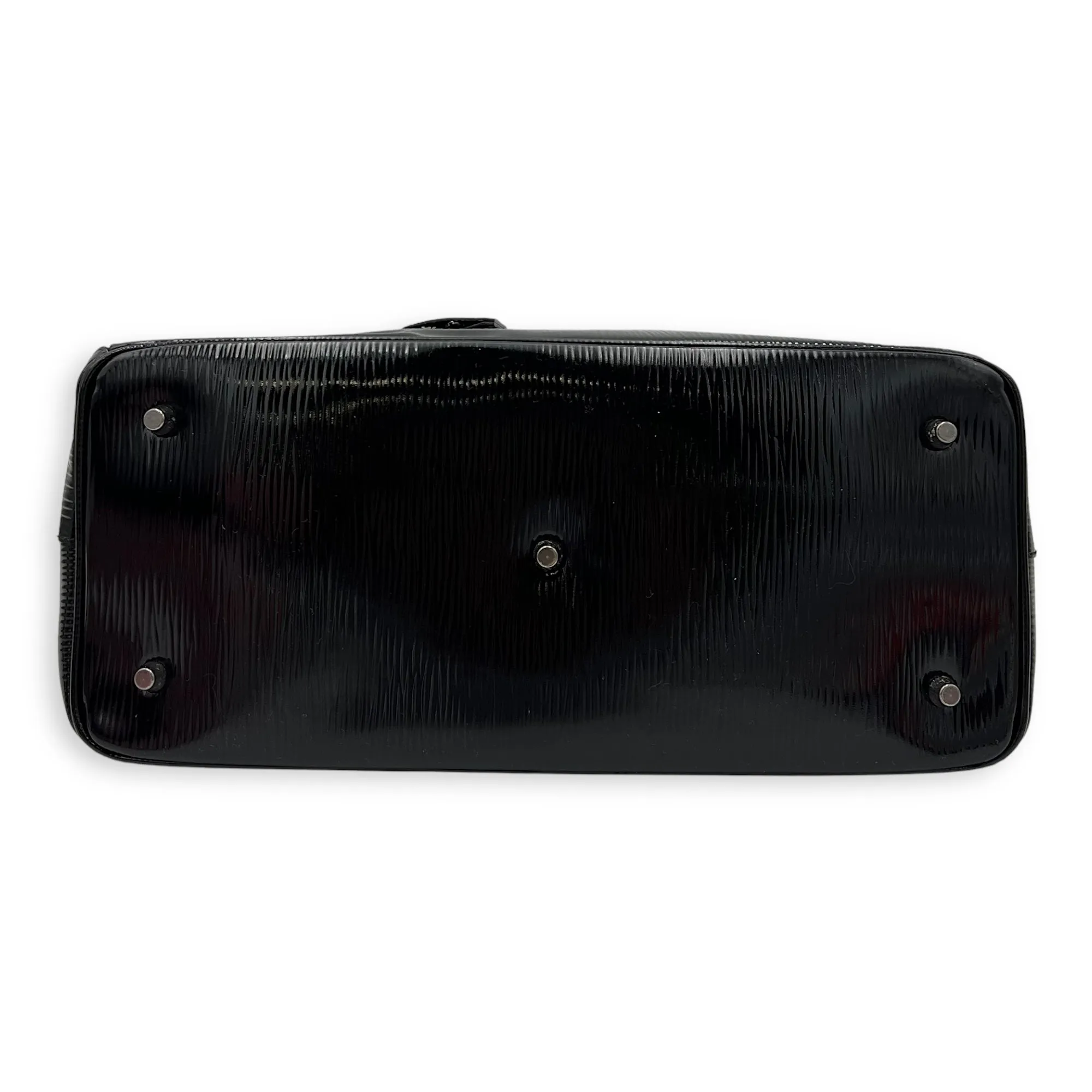 Logo Plaque Shopper Top handle bag in Patent leather, Silver Hardware