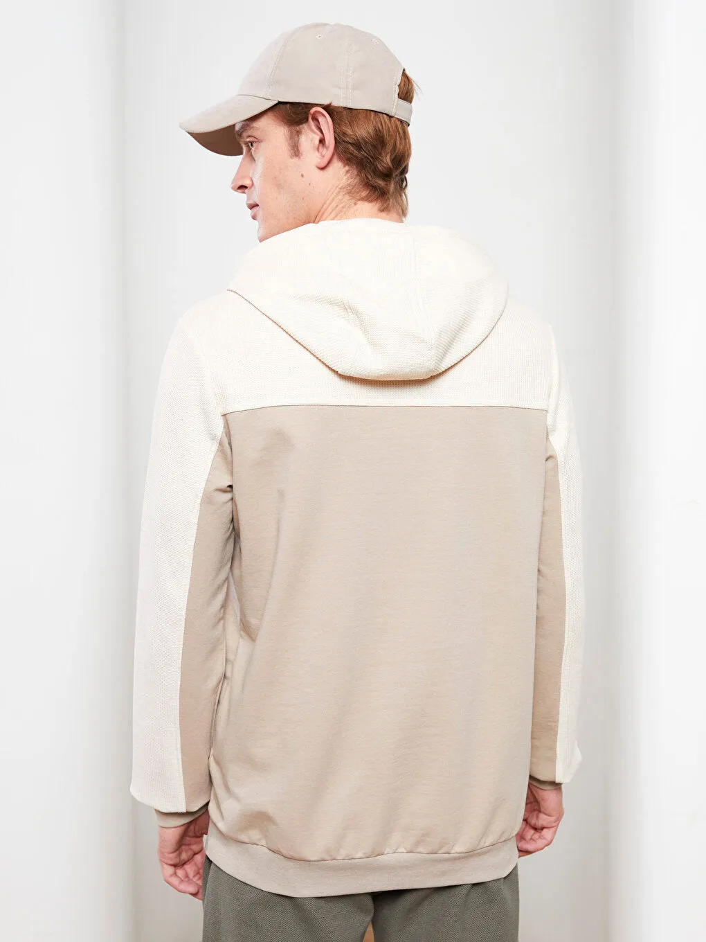 Long Sleeve Color Blocked Men's Hoodie