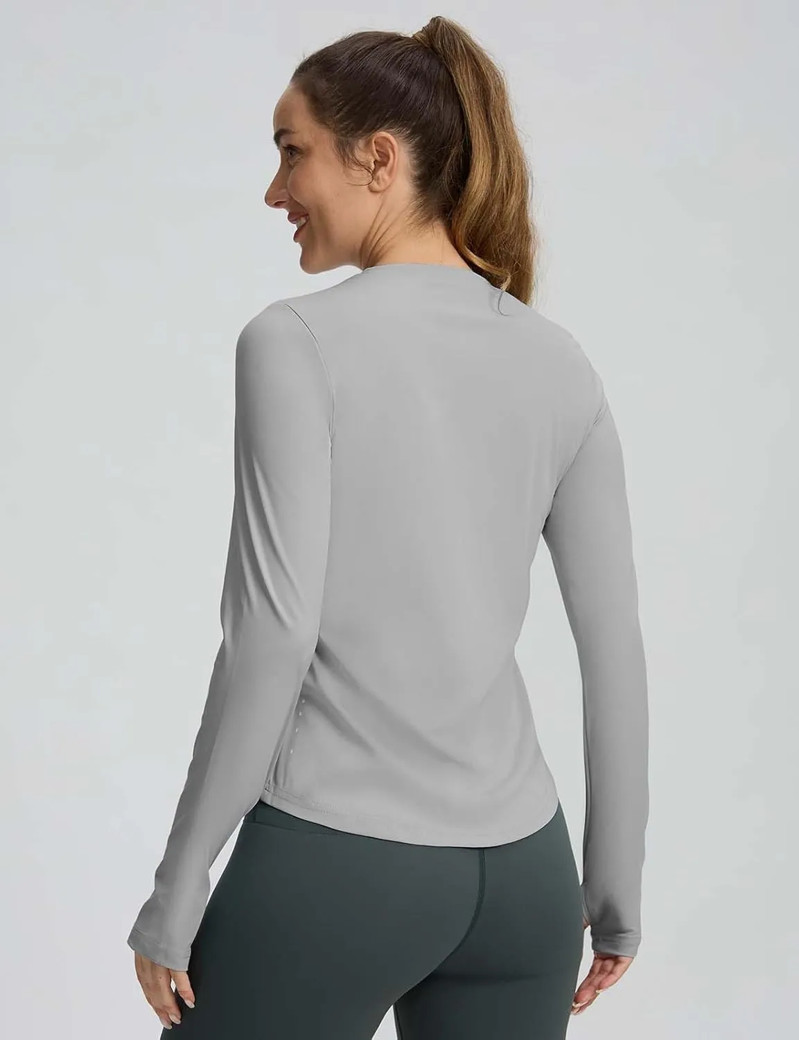 Long Sleeve Workout Tops for Women Lightweight Running Shirts Quick Dry Athletic Shirts Active Exercise