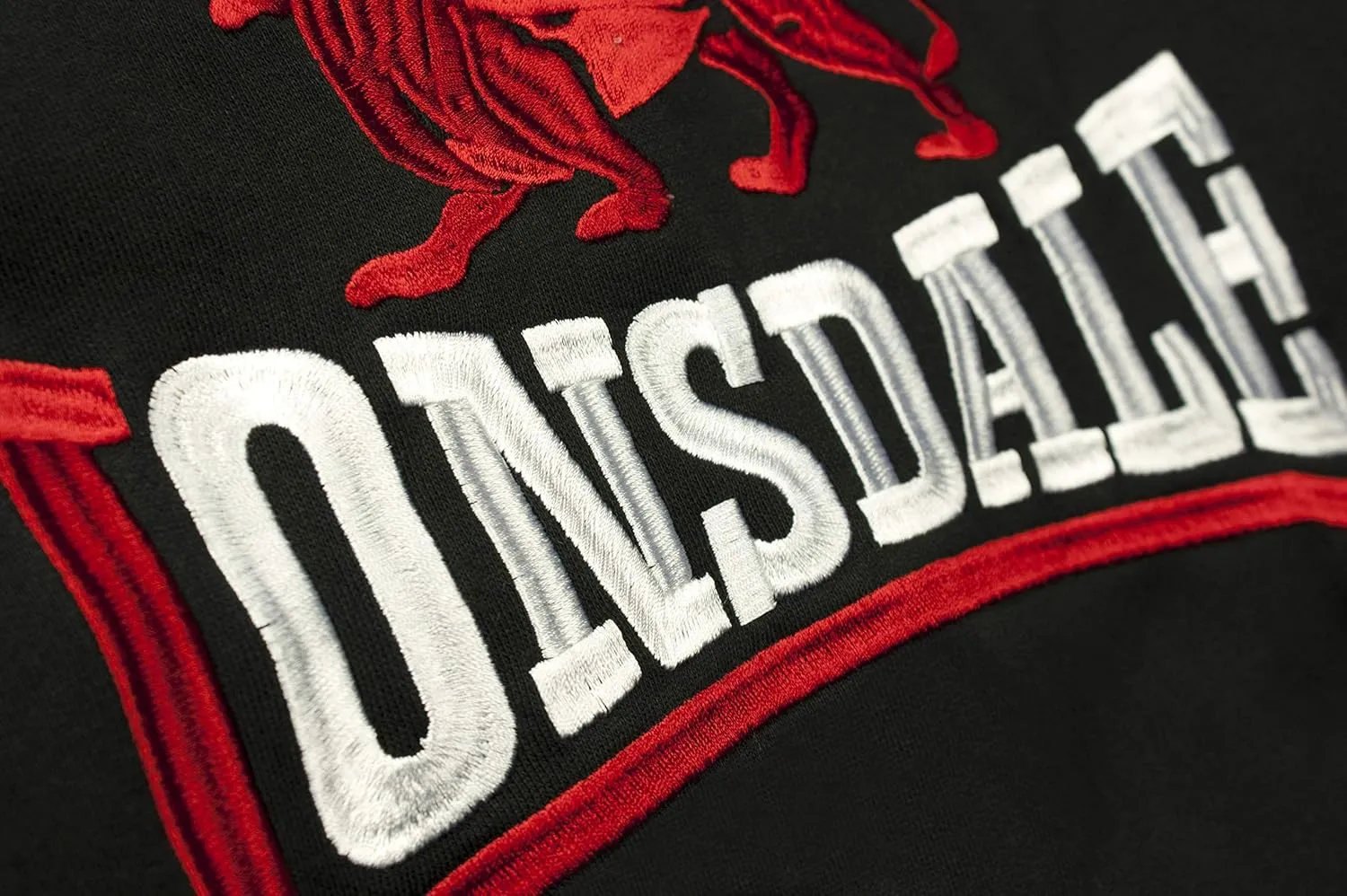 Lonsdale Dover Black Zip Jacket Sweatshirt Regular Fit