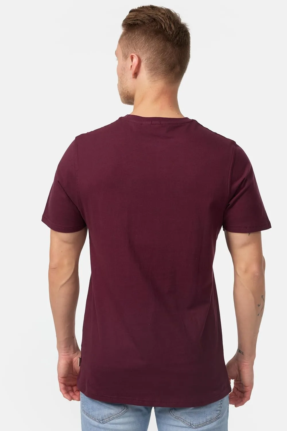 Lonsdale Men's Classic Flock Print Premium Logo T-Shirt 100% Cotton Slim-Fit