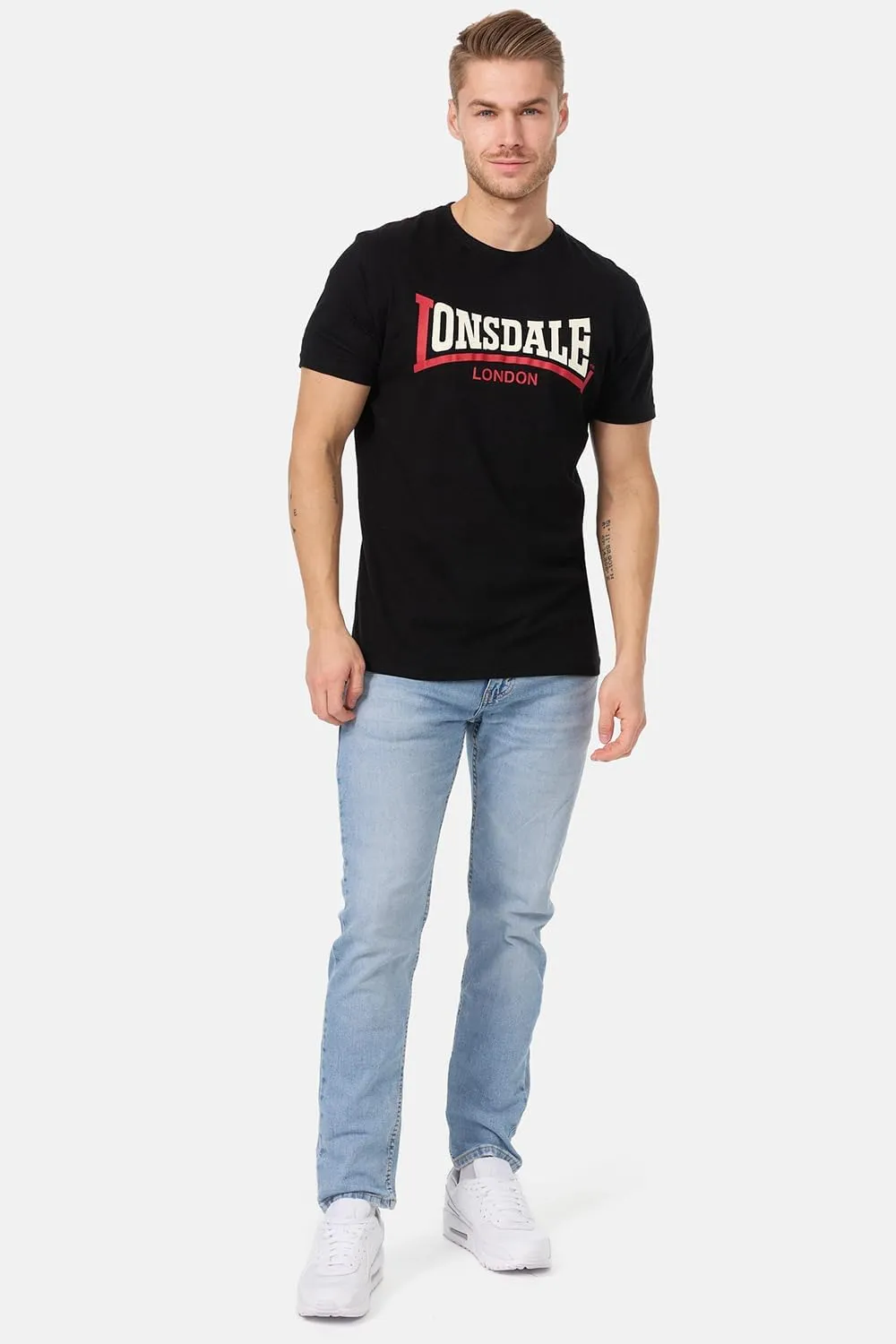 Lonsdale Men's Classic Two-Tone Logo T-Shirt Regular-Fit