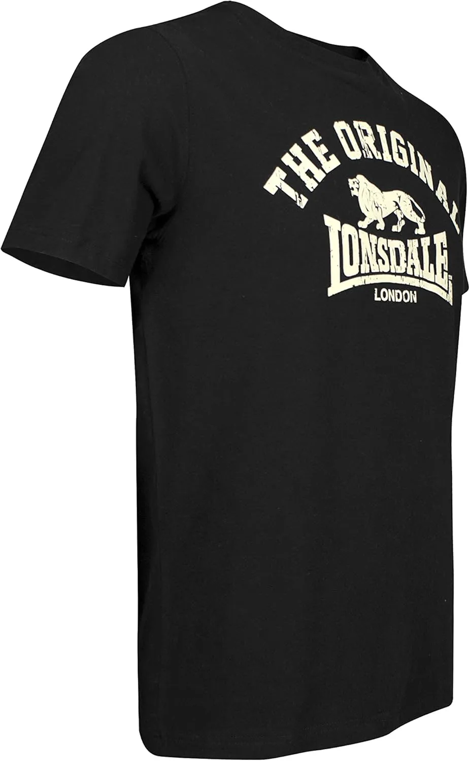 Lonsdale Men's T-Shirt Black The Original Lion Regular-Fit