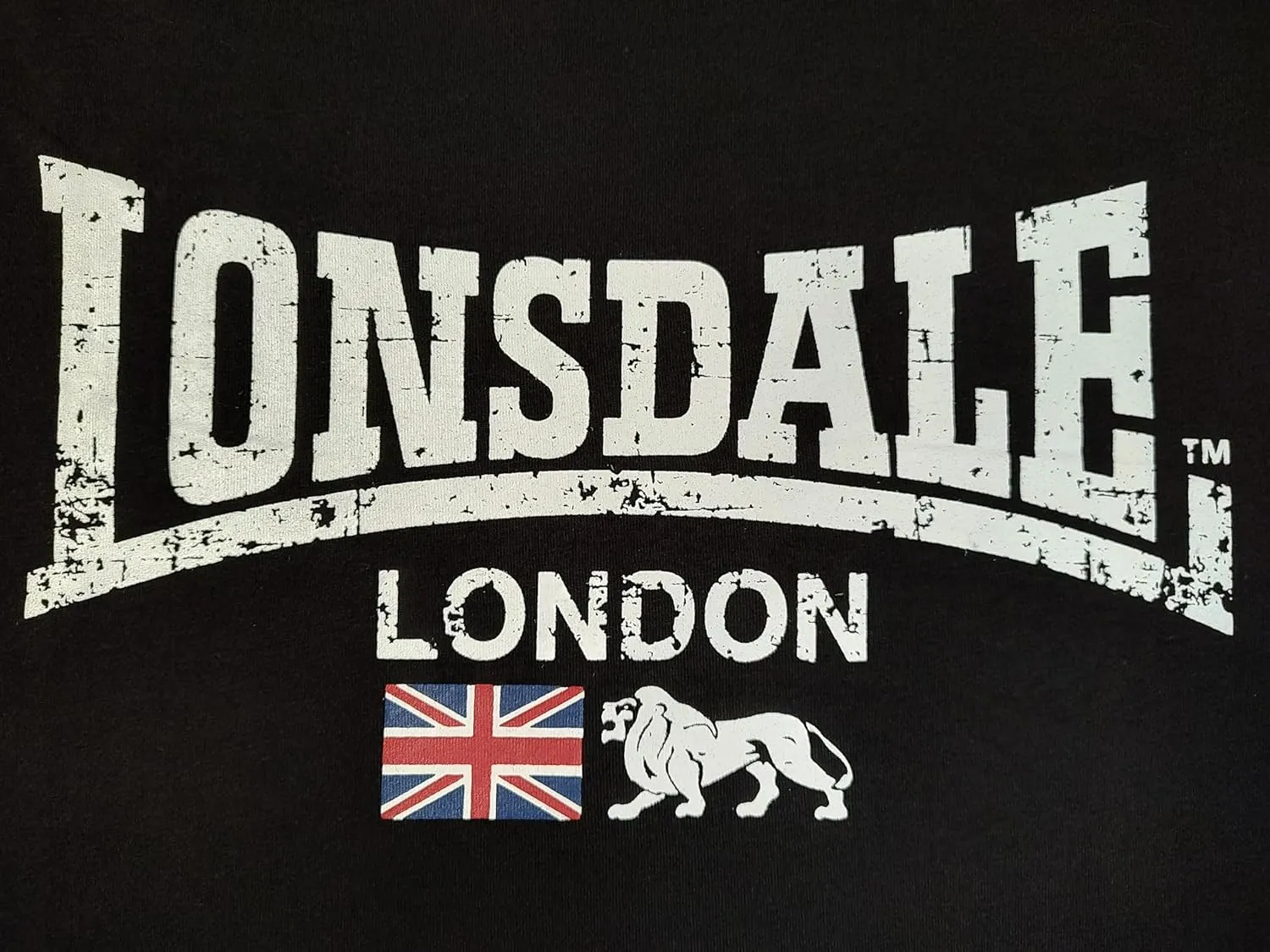 Lonsdale Mens Twin Pack Black & White T-Shirt with Lion and Union Jack Logo Pack of 2