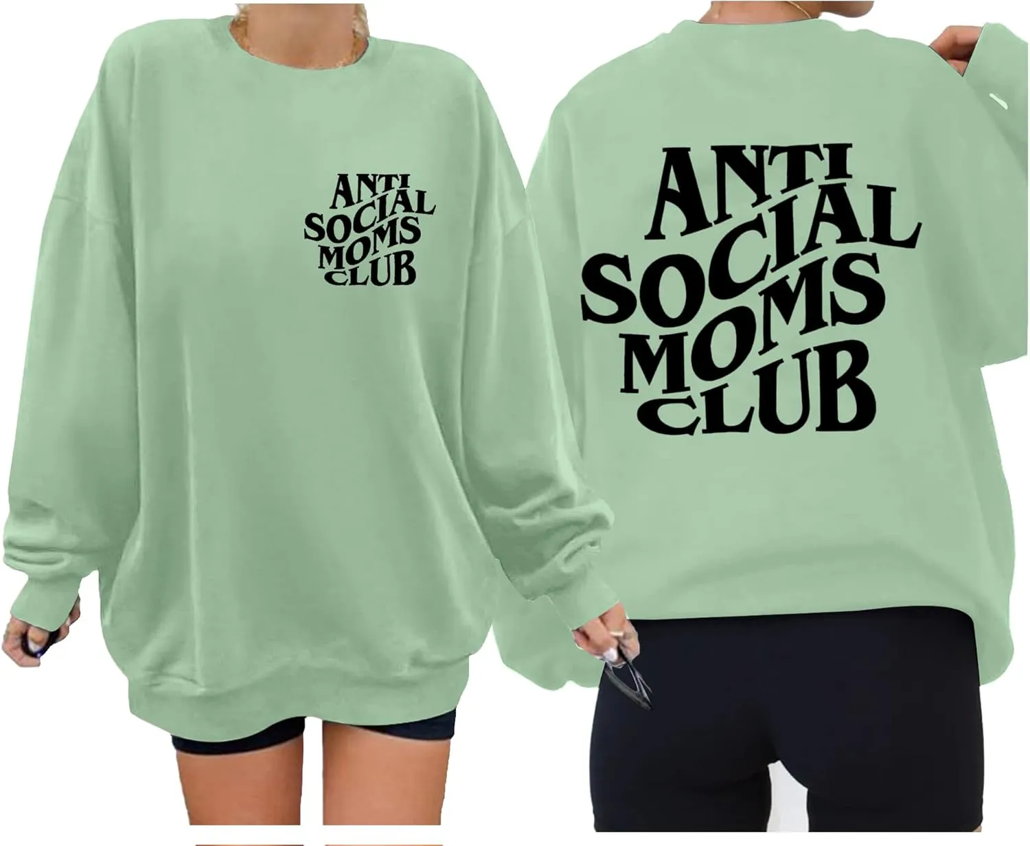 LOTUCY Crewneck Mama Sweatshirt Women Round Neck Casual Oversized Pullover Hoodies Long Sleeve Blouse Tops