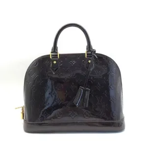 Louis Vuitton Alma Patent Leather Bag Black