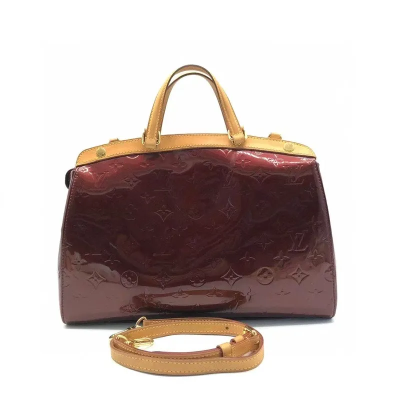 Louis Vuitton Brea Patent Leather Two-Way Bag in Burgundy