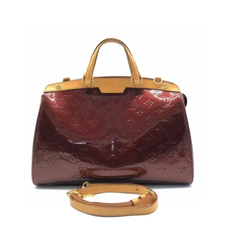Louis Vuitton Brea Patent Leather Two-Way Bag in Burgundy