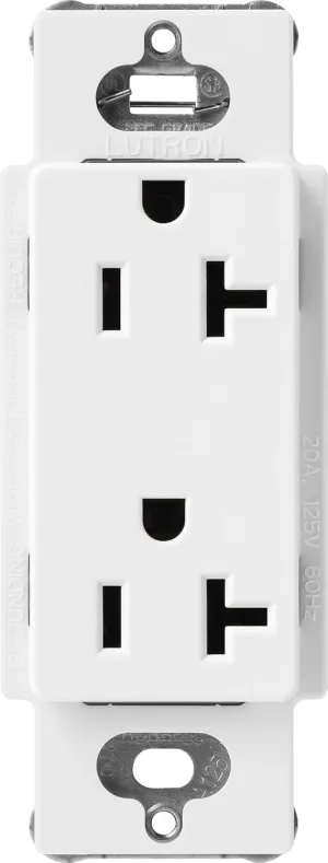 Lutron SCR-20-SW Satin Colors 20-Amp Receptacle, Snow