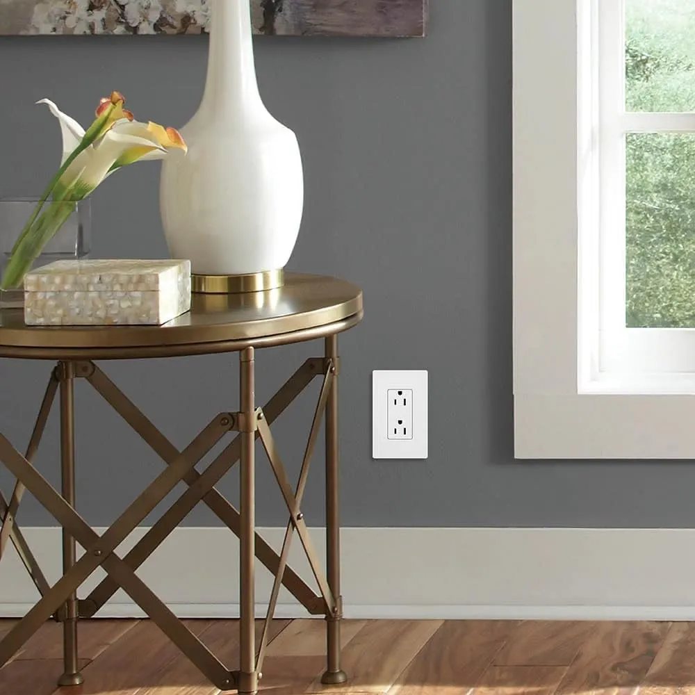 Lutron SCR-20-SW Satin Colors 20-Amp Receptacle, Snow