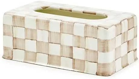 MACKENZIE-CHILDS Mocha Check Standard Tissue Box Cover