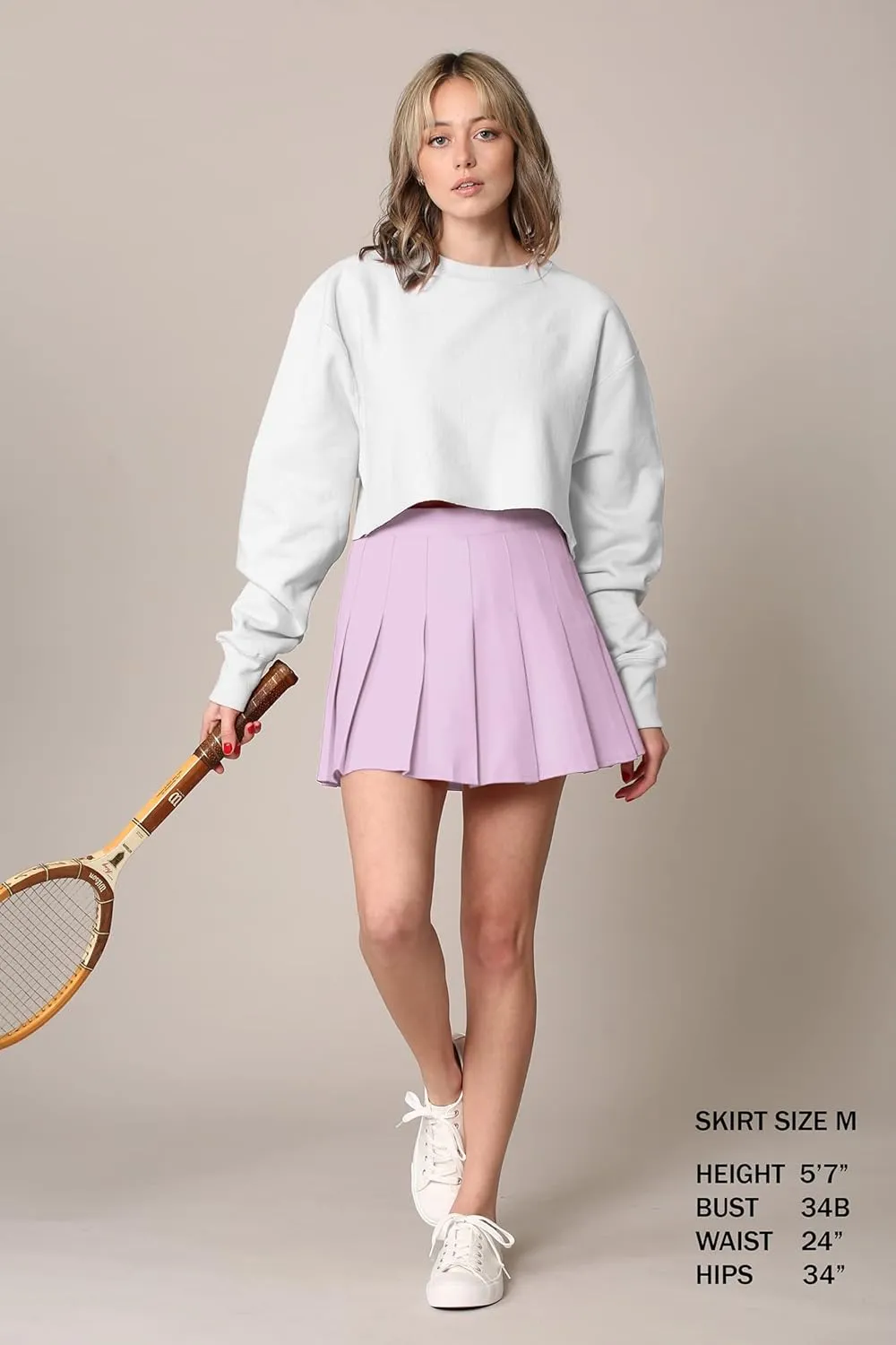 Made By Johnny Womens' Girls' High Waist Mini Plaid School Uniform Pleated Skater Tennis Skirt with Lining Shorts