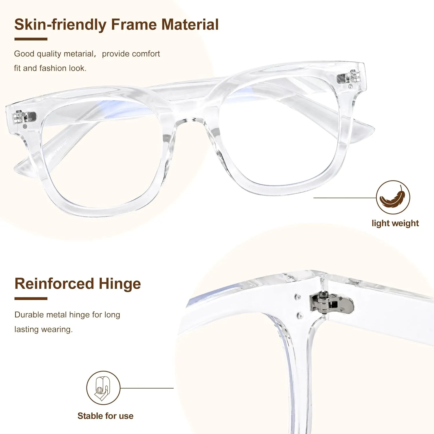 Madison Avenue Blue Light Blocking Glasses Oversized Fashion Blue Light Glasses for Women Anti Eyestrain & UV Protection Computer Eyeglasses (Clear)