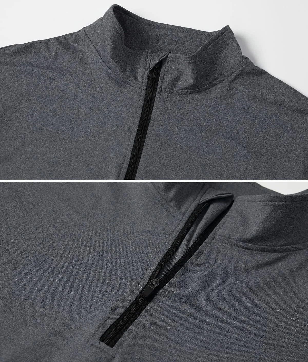 MANSDOUR Men's Quick-Dry Active Sports Shirts Quarter Zip Long Sleeve Running Pullover Tops Outdoor Sweatshirt