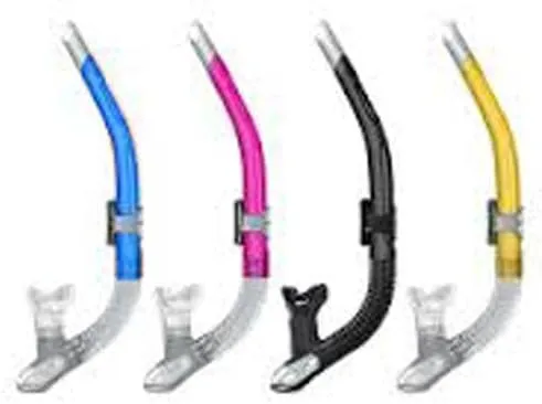 Mares Ergo Flex Silicone Snorkel with Purge Valve Ergonomically Designed (Yellow)