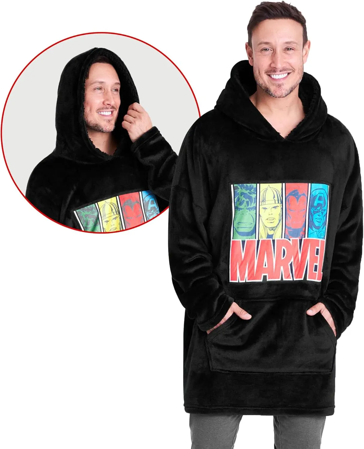Marvel Blanket Hoodie,Soft and Comfortable Oversized Hoodie for Men and Women,Trendy Wearable Blanket Adults & Teens Can Wear
