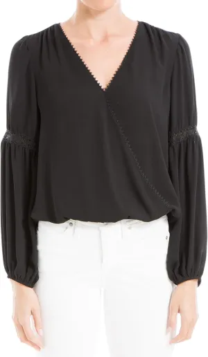 Max Studio Women's Satin Bubble Sleeve Blouse