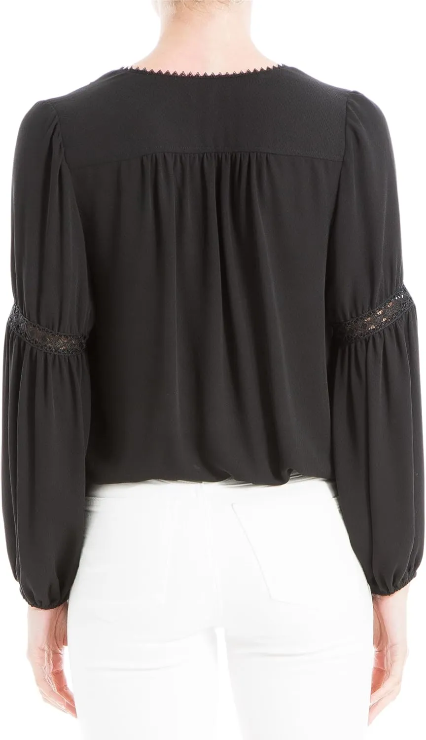 Max Studio Women's Satin Bubble Sleeve Blouse