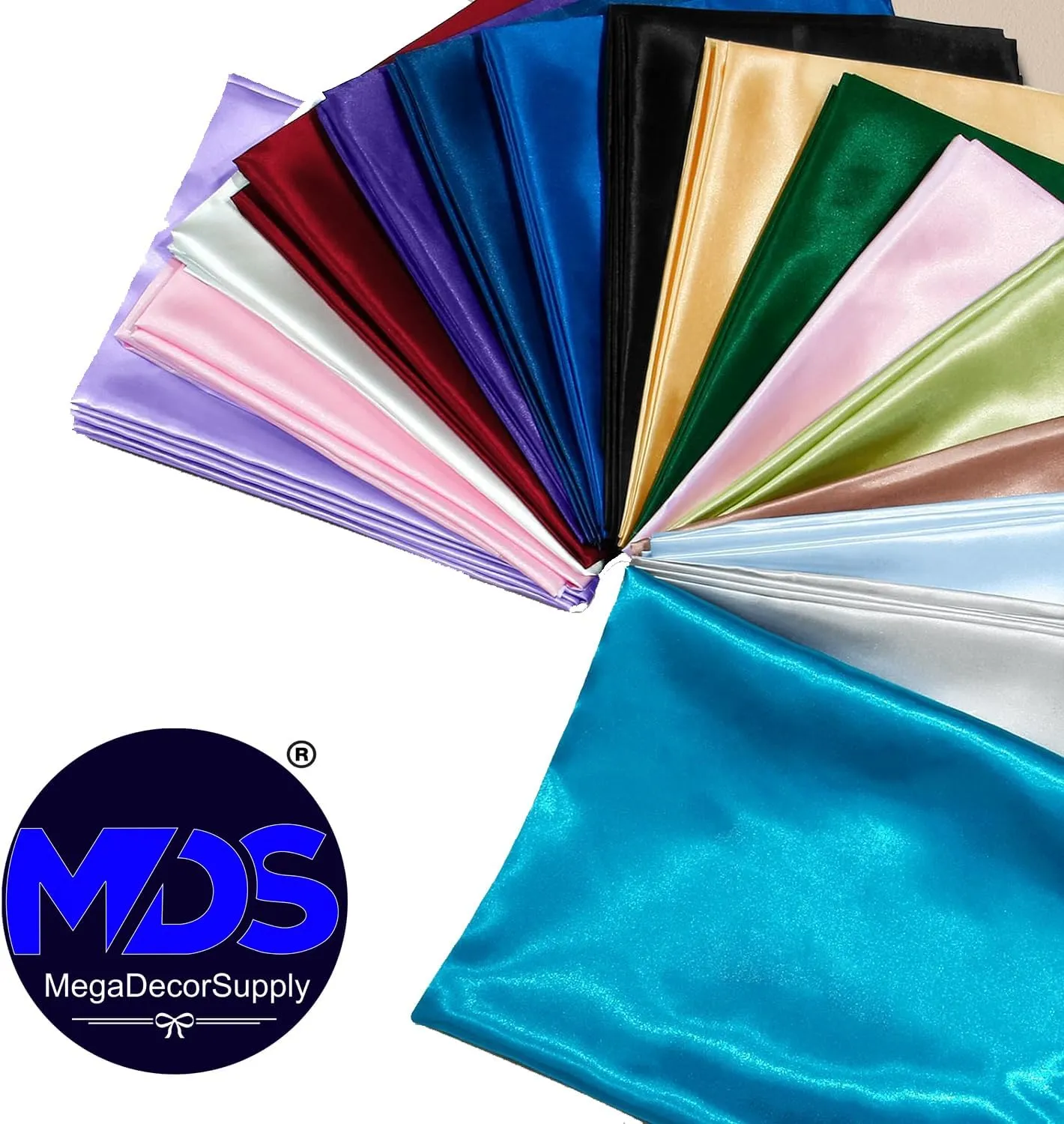 MDS Pack of 10 Yard Charmeuse Satin Fabric for Wedding Arch Drapery Panel Party Event Banquet Decoration Home Curtain Dress DIY Crafts Costumes Apparel Bridal Silky Sateen 44" Wide - Red