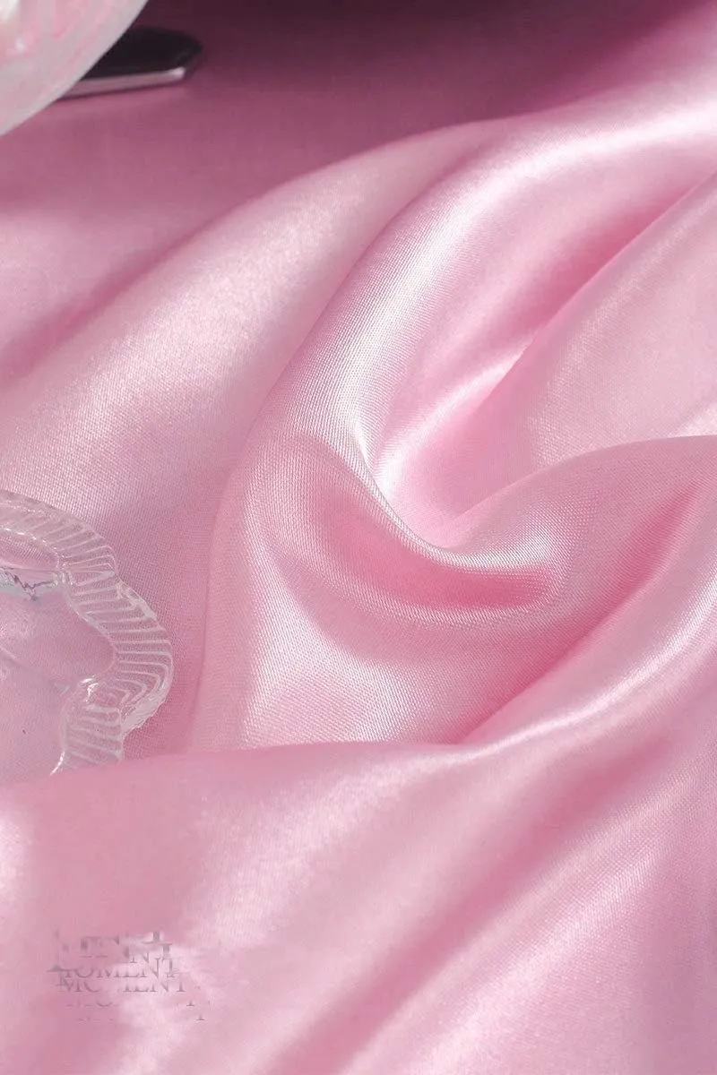 MDS Pack of 5 Yard Charmeuse Satin Fabric for Wedding Arch Drapery Panel Party Event Banquet Decoration Home Curtain Dress DIY Crafts Costumes Apparel Bridal Silky Sateen 44" Wide - Pink