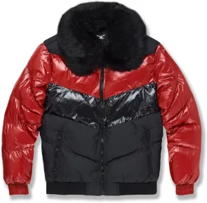 Men Blocked Puffer Jacket(Crimson) X-Large 66539