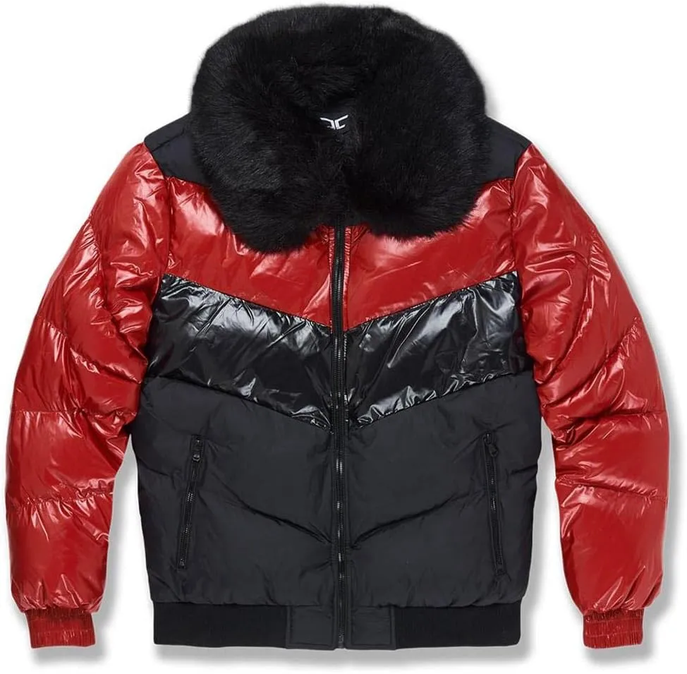 Men Blocked Puffer Jacket(Crimson) X-Large 66539