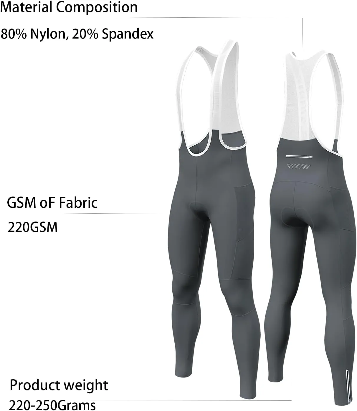 Men's Cycling Bib Pants Padded Bike Cycling Bibs Pants Men Tights with Shoulder Straps 4D Padding Breathable Quick-Dry