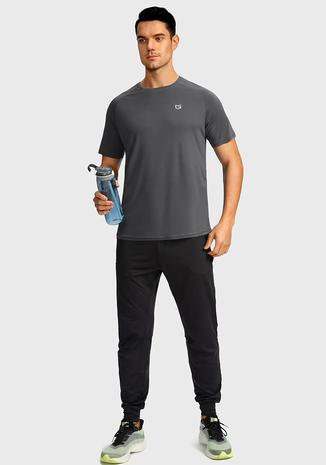Men's Dry Fit Short Sleeve T-Shirt Crewneck Lightweight Tee Shirts for Men Workout Athletic Casual