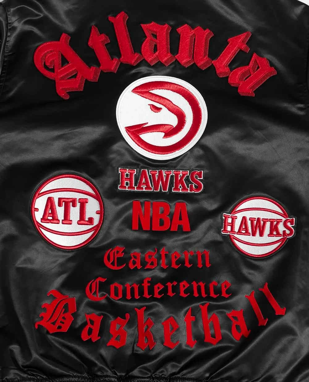 Mens NBA Old English Satin Jacket