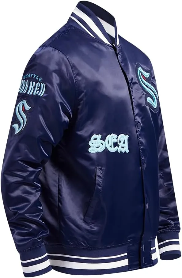 Mens NHL Old English Satin Jacket