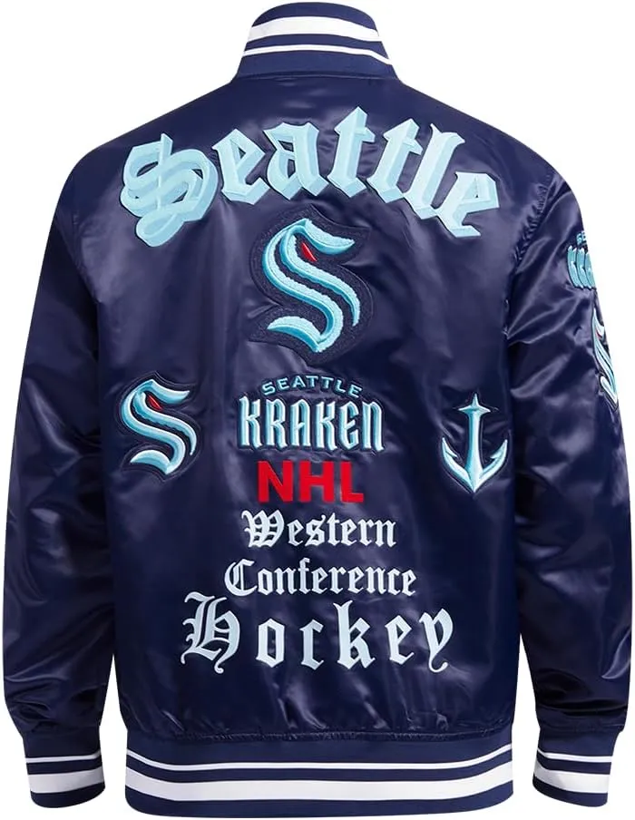 Mens NHL Old English Satin Jacket