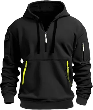 Mens Sports Casual Full Zipper Long Sleeved Hooded Hooded Sweater Zipper Closure Hoodie Slim Fit Fleece Sweatshirt
