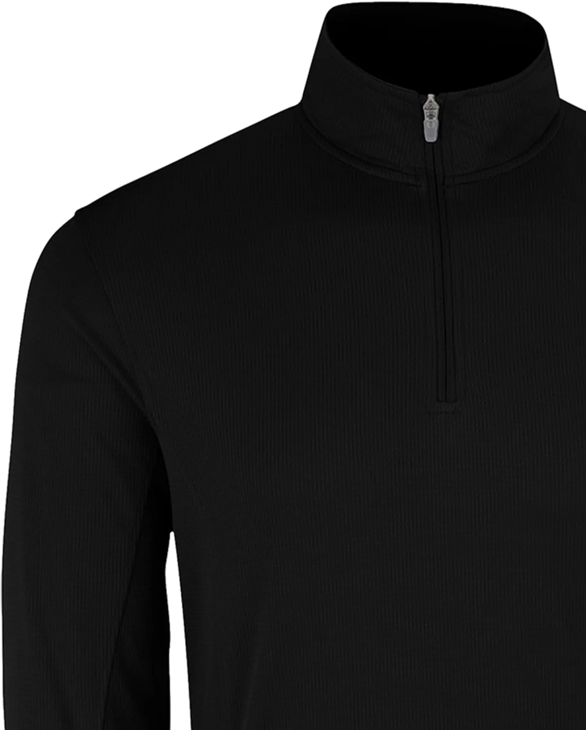 Men's Standard Collegiate Micro Mesh Performance Black 1/4 Zip Pullover