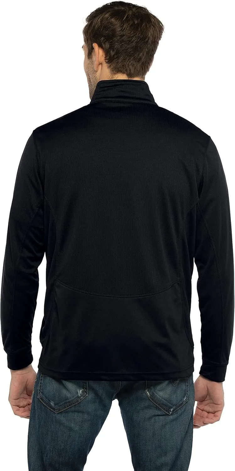 Men's Standard Collegiate Micro Mesh Performance Black 1/4 Zip Pullover