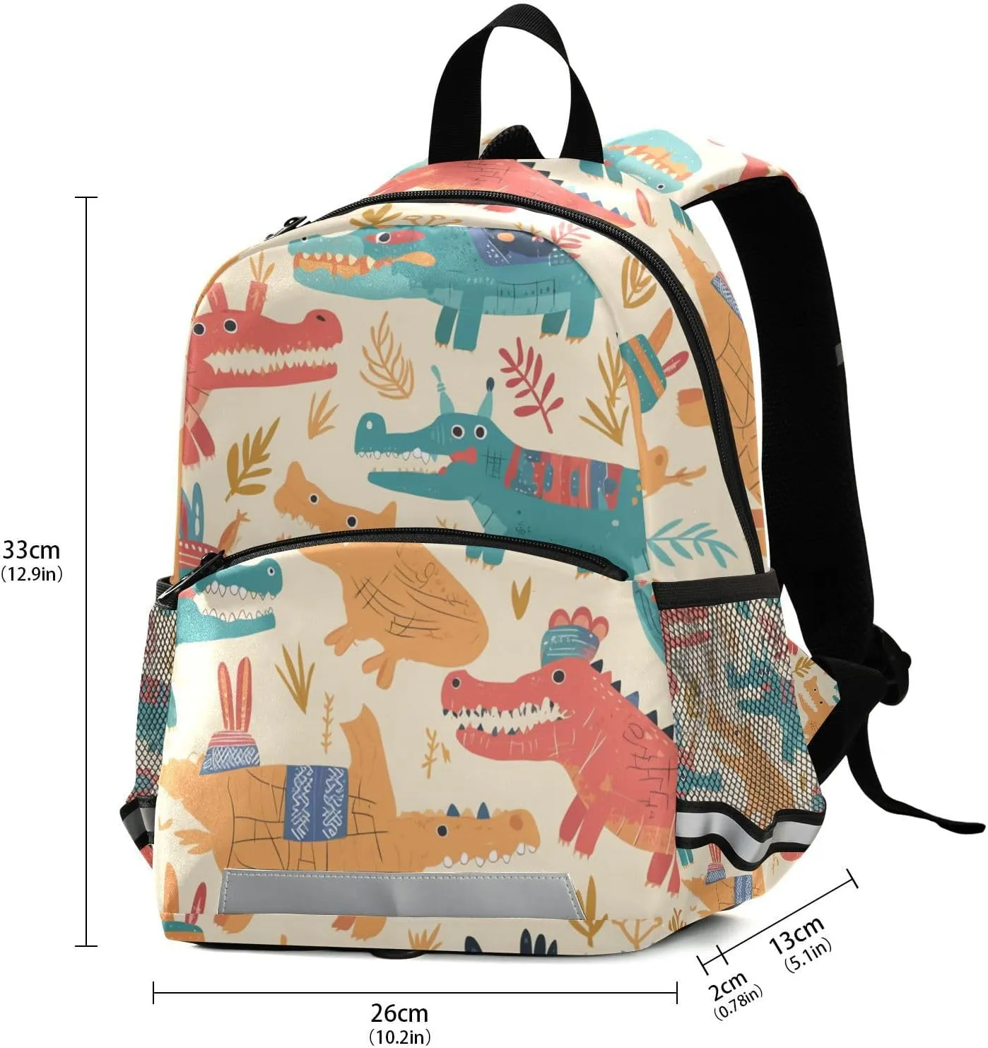 Mini Kindergarten Elementary Kids Backpack Cute Cartoon Crocodile Alligator Cute Travel Outdoor Daypack Bookbag with