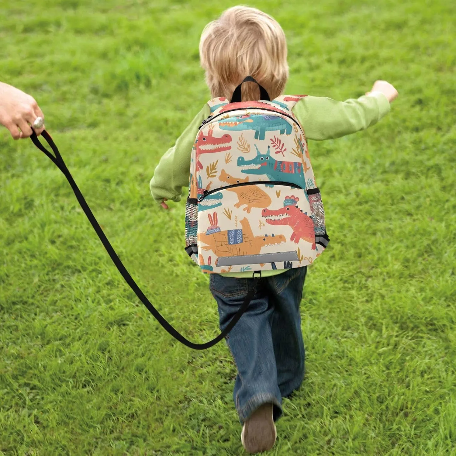 Mini Kindergarten Elementary Kids Backpack Cute Cartoon Crocodile Alligator Cute Travel Outdoor Daypack Bookbag with